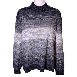 Women’s Quiet Luxury Ombre Knit Sweater Neutral Minimalist Winter Pullover XL